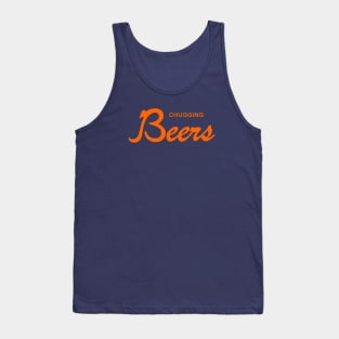 Chugging Beers Script Tank Top